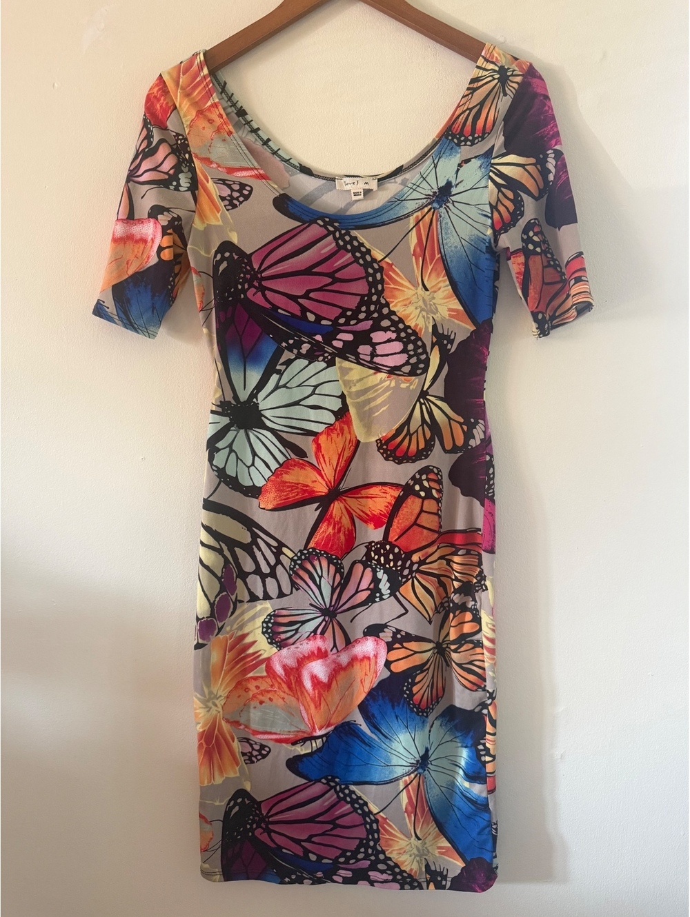 Love J Soft Stretchy Butterfly Casual Dress Size Medium